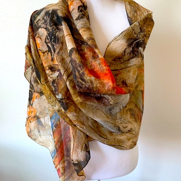 Multicolor Abstract Scarf - Picture 1 of 6